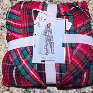 Victoria's Secret flannel long PJ set medium long NWT